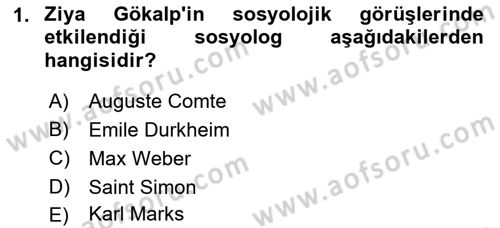 Din Sosyolojisi Dersi 2022 - 2023 Yılı Yaz Okulu Sınav Soruları 1. Soru