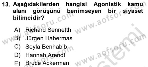 Din Sosyolojisi Dersi 2022 - 2023 Yılı Yaz Okulu Sınav Soruları 13. Soru