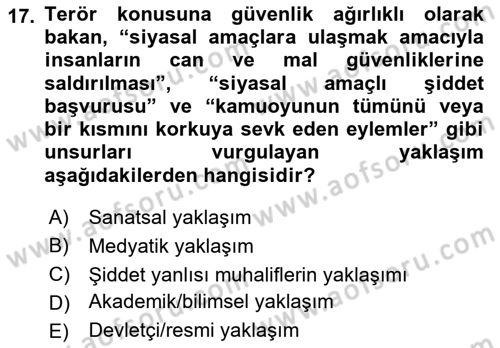 Din Sosyolojisi Dersi 2022 - 2023 Yılı Yaz Okulu Sınav Soruları 17. Soru