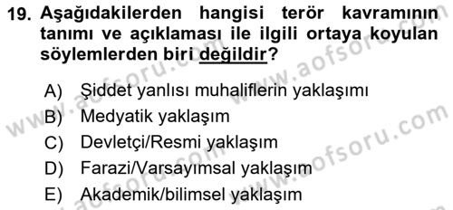 Din Sosyolojisi Dersi 2022 - 2023 Yılı Yaz Okulu Sınav Soruları 19. Soru