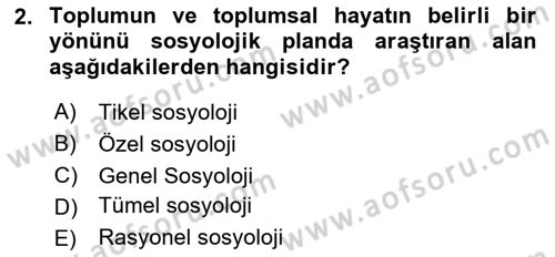 Din Sosyolojisi Dersi 2022 - 2023 Yılı Yaz Okulu Sınav Soruları 2. Soru