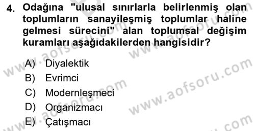 Din Sosyolojisi Dersi 2023 - 2024 Yılı (Final) Dönem Sonu Sınav Soruları 4. Soru