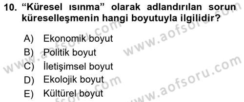 Din Sosyolojisi Dersi 2023 - 2024 Yılı Yaz Okulu Sınav Soruları 10. Soru