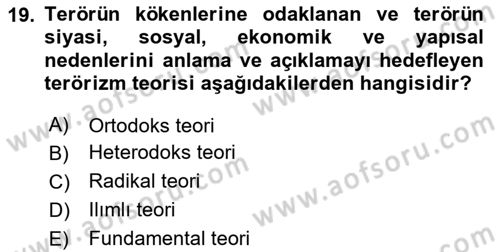 Din Sosyolojisi Dersi 2023 - 2024 Yılı Yaz Okulu Sınav Soruları 19. Soru