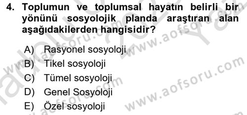 Din Sosyolojisi Dersi 2023 - 2024 Yılı Yaz Okulu Sınav Soruları 4. Soru