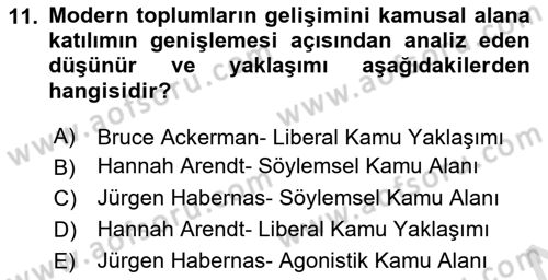 Din Sosyolojisi Dersi 2024 - 2025 Yılı (Final) Dönem Sonu Sınav Soruları 11. Soru