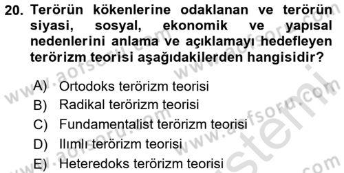 Din Sosyolojisi Dersi 2024 - 2025 Yılı (Final) Dönem Sonu Sınav Soruları 20. Soru