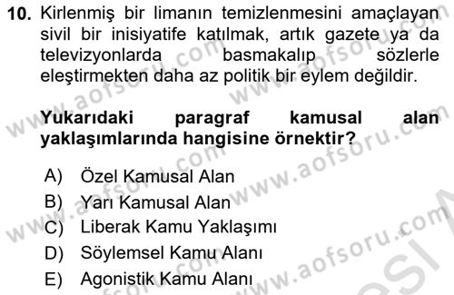 Din Sosyolojisi Dersi 2025 - 2026 Yılı (Final) Dönem Sonu Sınav Soruları 10. Soru