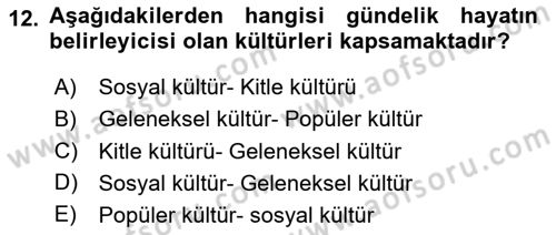 Din Sosyolojisi Dersi 2025 - 2026 Yılı (Final) Dönem Sonu Sınav Soruları 12. Soru