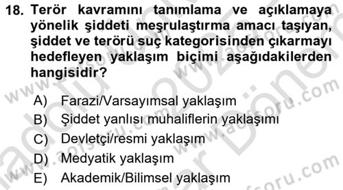 Din Sosyolojisi Dersi 2025 - 2026 Yılı (Final) Dönem Sonu Sınav Soruları 18. Soru