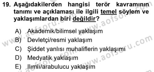 Din Sosyolojisi Dersi 2025 - 2026 Yılı (Final) Dönem Sonu Sınav Soruları 19. Soru