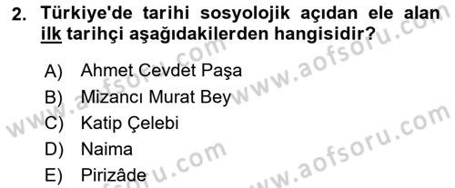 Din Sosyolojisi Dersi 2025 - 2026 Yılı (Final) Dönem Sonu Sınav Soruları 2. Soru