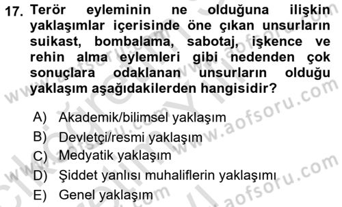 Din Sosyolojisi Dersi 2025 - 2026 Yılı Yaz Okulu Sınav Soruları 17. Soru