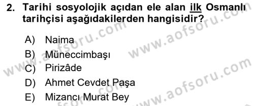 Din Sosyolojisi Dersi 2025 - 2026 Yılı Yaz Okulu Sınav Soruları 2. Soru