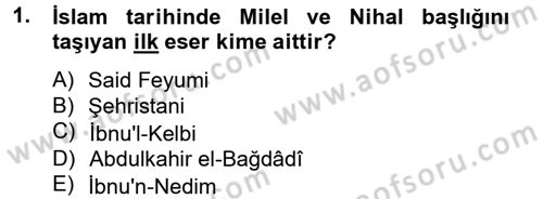 Yaşayan Dünya Dinleri Dersi 2012 - 2013 Yılı (Final) Dönem Sonu Sınav Soruları 1. Soru