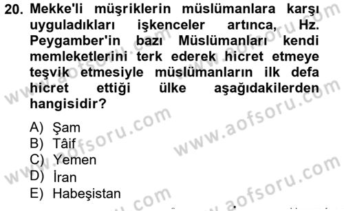 Yaşayan Dünya Dinleri Dersi 2012 - 2013 Yılı (Final) Dönem Sonu Sınav Soruları 20. Soru