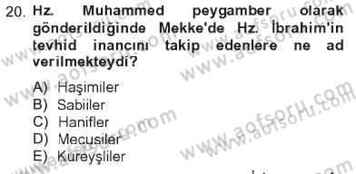 Yaşayan Dünya Dinleri Dersi 2012 - 2013 Yılı Tek Ders Sınav Soruları 20. Soru