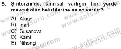 Yaşayan Dünya Dinleri Dersi 2012 - 2013 Yılı Tek Ders Sınav Soruları 5. Soru
