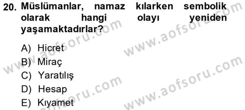 Yaşayan Dünya Dinleri Dersi 2013 - 2014 Yılı (Final) Dönem Sonu Sınav Soruları 20. Soru