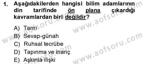 Yaşayan Dünya Dinleri Dersi 2014 - 2015 Yılı (Vize) Ara Sınav Soruları 1. Soru