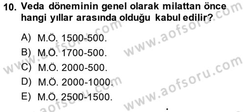 Yaşayan Dünya Dinleri Dersi 2014 - 2015 Yılı (Vize) Ara Sınav Soruları 10. Soru