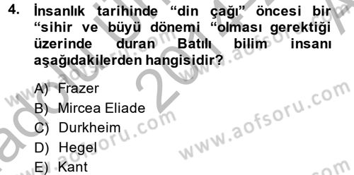 Yaşayan Dünya Dinleri Dersi 2014 - 2015 Yılı (Vize) Ara Sınav Soruları 4. Soru