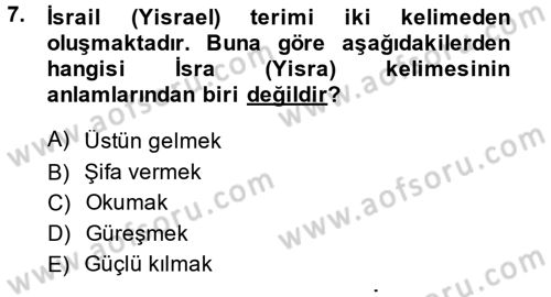 Yaşayan Dünya Dinleri Dersi 2014 - 2015 Yılı (Final) Dönem Sonu Sınav Soruları 7. Soru