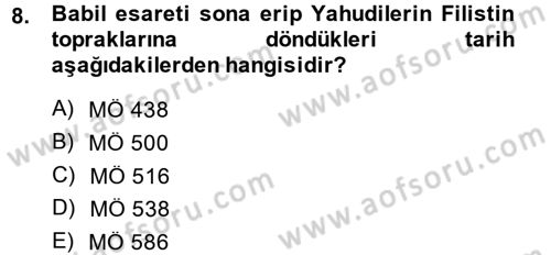 Yaşayan Dünya Dinleri Dersi 2014 - 2015 Yılı (Final) Dönem Sonu Sınav Soruları 8. Soru
