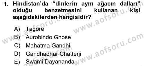Yaşayan Dünya Dinleri Dersi 2015 - 2016 Yılı (Vize) Ara Sınav Soruları 1. Soru