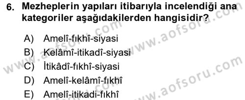 Yaşayan Dünya Dinleri Dersi 2015 - 2016 Yılı (Vize) Ara Sınav Soruları 6. Soru