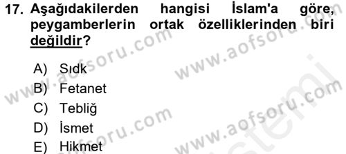 Yaşayan Dünya Dinleri Dersi 2015 - 2016 Yılı Tek Ders Sınav Soruları 17. Soru