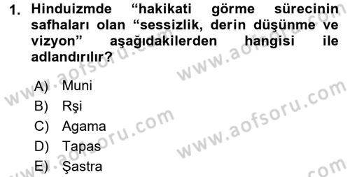 Yaşayan Dünya Dinleri Dersi 2016 - 2017 Yılı 3 Ders Sınav Soruları 1. Soru
