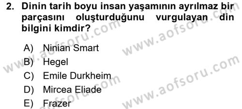 Yaşayan Dünya Dinleri Dersi 2016 - 2017 Yılı 3 Ders Sınav Soruları 2. Soru