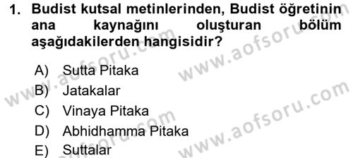 Yaşayan Dünya Dinleri Dersi 2016 - 2017 Yılı (Final) Dönem Sonu Sınav Soruları 1. Soru