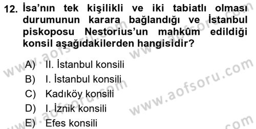 Yaşayan Dünya Dinleri Dersi 2017 - 2018 Yılı 3 Ders Sınav Soruları 12. Soru