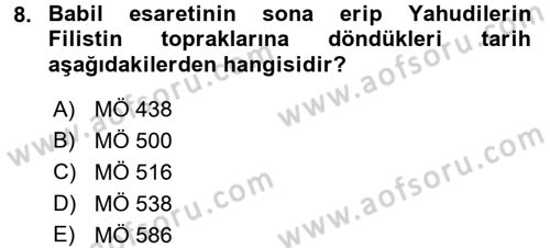 Yaşayan Dünya Dinleri Dersi 2017 - 2018 Yılı (Final) Dönem Sonu Sınav Soruları 8. Soru