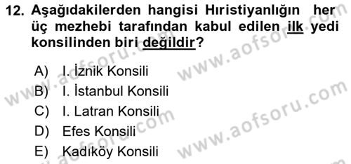 Yaşayan Dünya Dinleri Dersi 2018 - 2019 Yılı 3 Ders Sınav Soruları 12. Soru