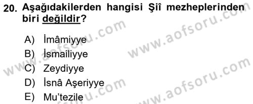 Yaşayan Dünya Dinleri Dersi 2018 - 2019 Yılı 3 Ders Sınav Soruları 20. Soru