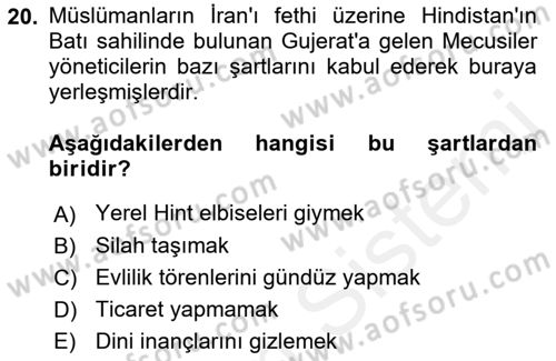 Yaşayan Dünya Dinleri Dersi 2018 - 2019 Yılı (Final) Dönem Sonu Sınav Soruları 20. Soru