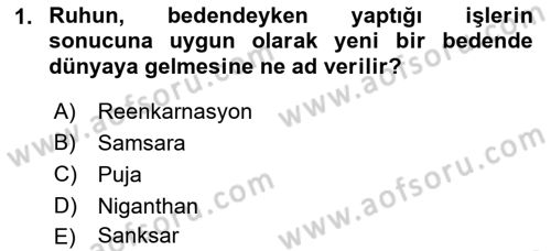 Yaşayan Dünya Dinleri Dersi 2018 - 2019 Yılı Yaz Okulu Sınav Soruları 1. Soru