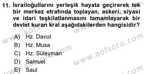 Yaşayan Dünya Dinleri Dersi 2022 - 2023 Yılı Yaz Okulu Sınav Soruları 11. Soru