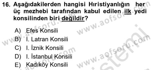 Yaşayan Dünya Dinleri Dersi 2022 - 2023 Yılı Yaz Okulu Sınav Soruları 16. Soru