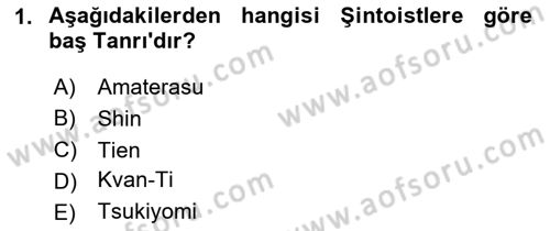 Yaşayan Dünya Dinleri Dersi 2023 - 2024 Yılı (Final) Dönem Sonu Sınav Soruları 1. Soru