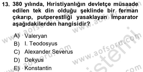 Yaşayan Dünya Dinleri Dersi 2023 - 2024 Yılı (Final) Dönem Sonu Sınav Soruları 13. Soru