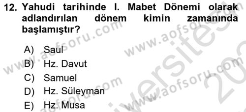 Yaşayan Dünya Dinleri Dersi 2023 - 2024 Yılı Yaz Okulu Sınav Soruları 12. Soru