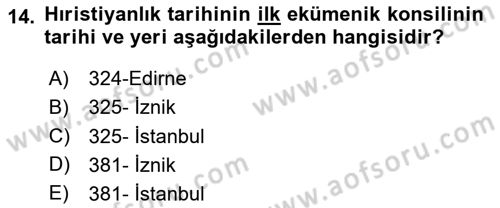 Yaşayan Dünya Dinleri Dersi 2023 - 2024 Yılı Yaz Okulu Sınav Soruları 14. Soru