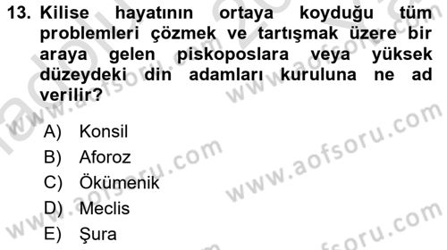 Yaşayan Dünya Dinleri Dersi 2024 - 2025 Yılı Yaz Okulu Sınav Soruları 13. Soru