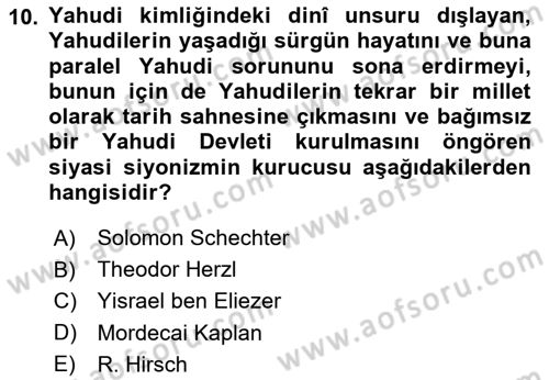 Yaşayan Dünya Dinleri Dersi 2025 - 2026 Yılı (Final) Dönem Sonu Sınav Soruları 10. Soru
