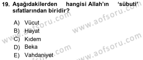 Yaşayan Dünya Dinleri Dersi 2025 - 2026 Yılı (Final) Dönem Sonu Sınav Soruları 19. Soru