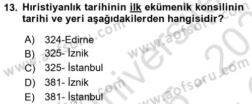 Yaşayan Dünya Dinleri Dersi 2025 - 2026 Yılı Yaz Okulu Sınav Soruları 13. Soru